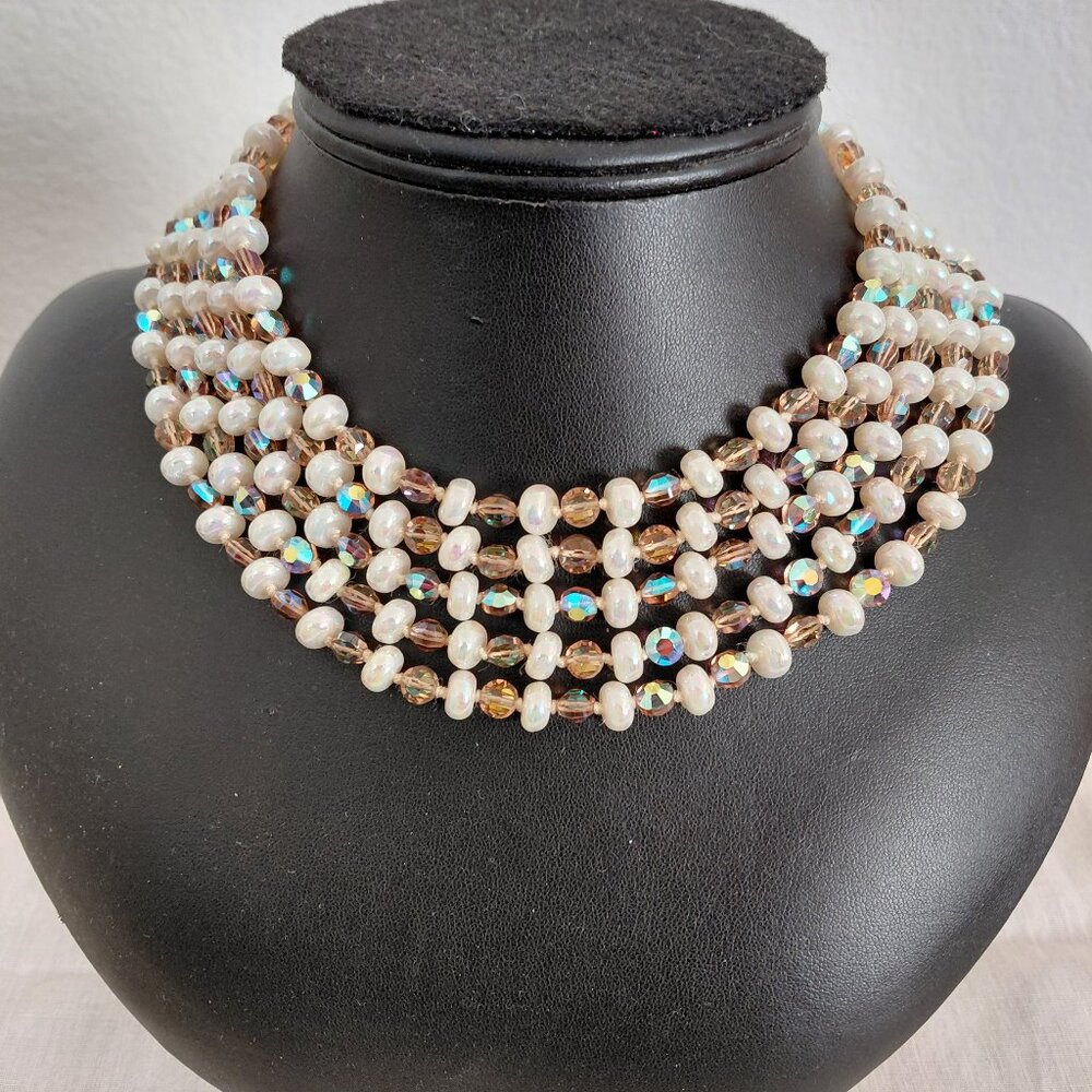Vintage Sparkly Crystal and Glass Bead Necklace